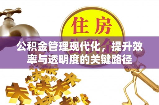 沁县公积金管理现代化，提升效率与透明度的关键路径